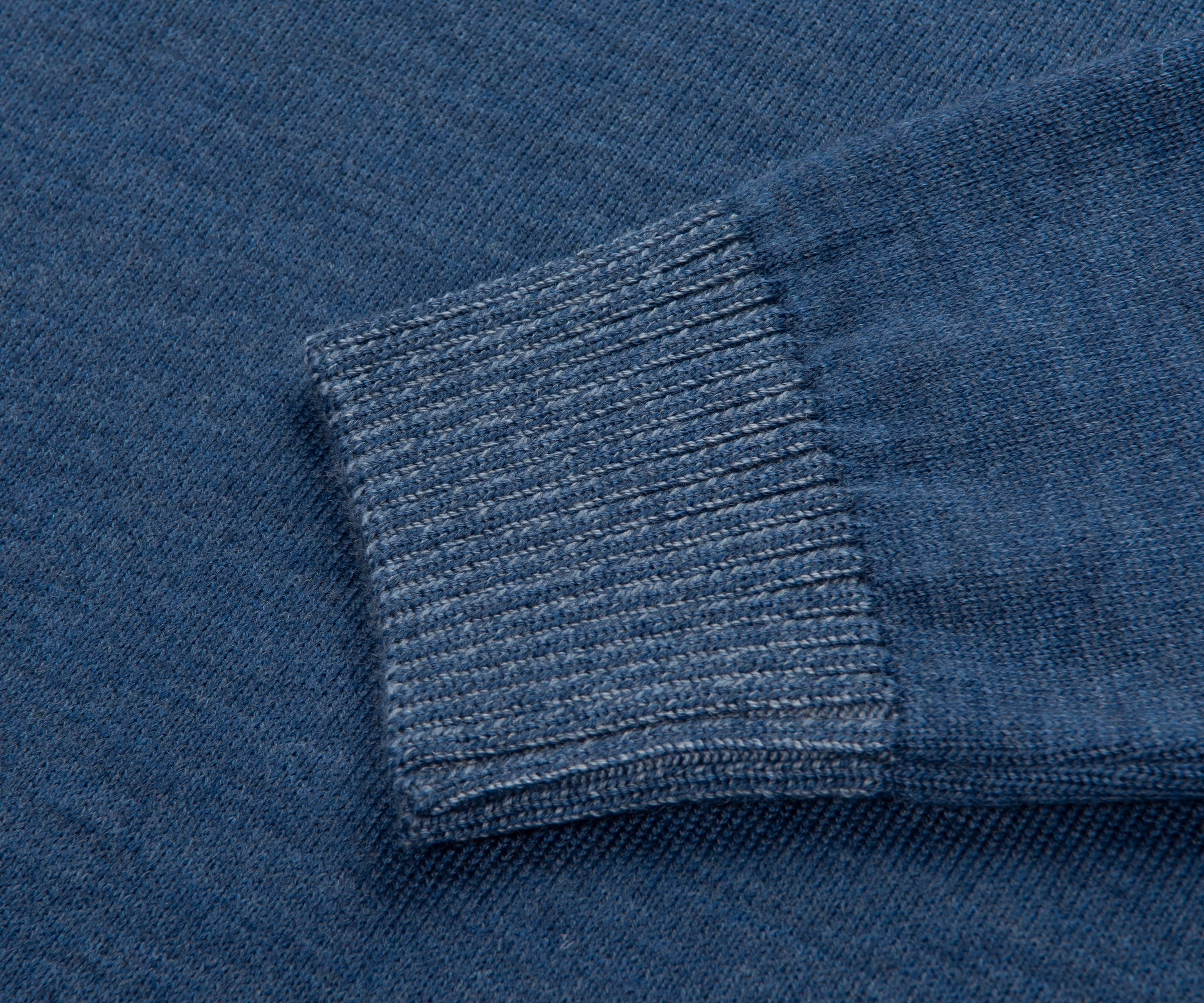 Paul & Shark Blue Knitted Ribbed Crewneck Sweater