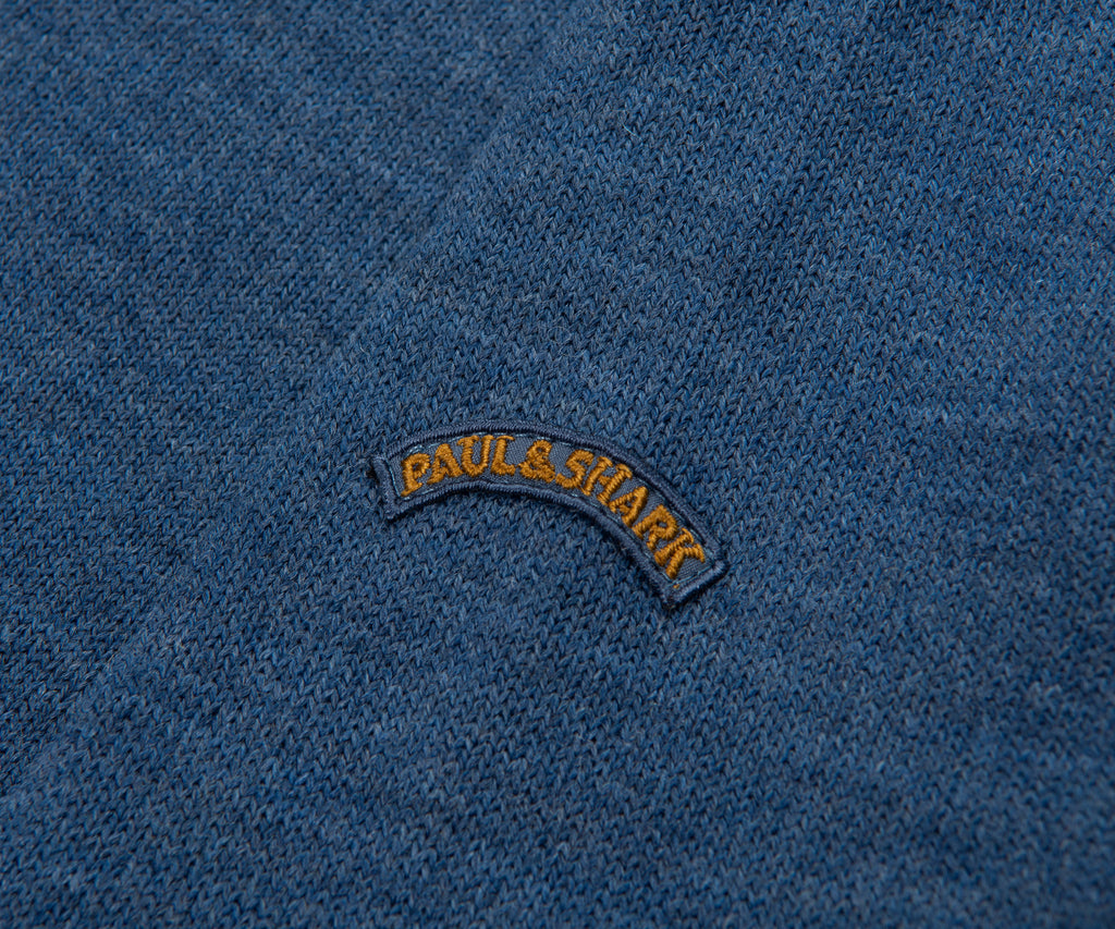 Paul & Shark Blue Knitted Ribbed Crewneck Sweater