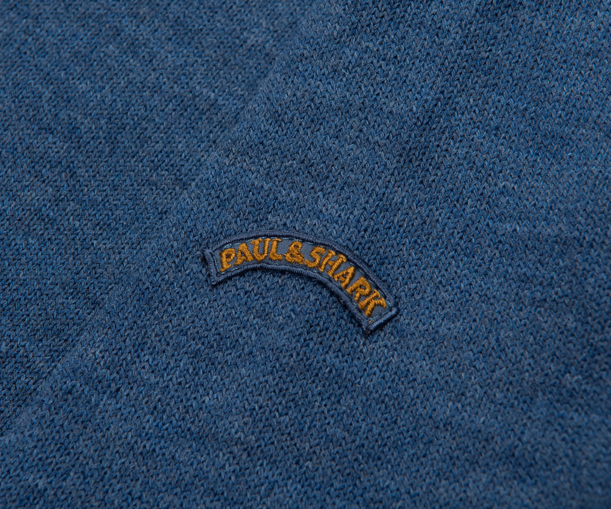 Paul & Shark Blue Knitted Ribbed Crewneck Sweater