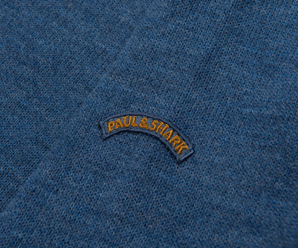 Paul & Shark Blue Knitted Ribbed Crewneck Sweater