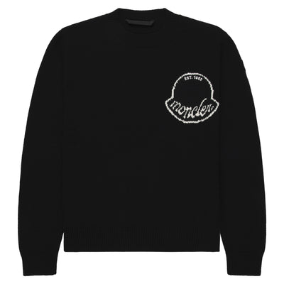 Moncler Black Large Logo Knitted Sweater