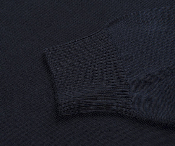 Herno Navy Nylon Hooded Knit Sweater