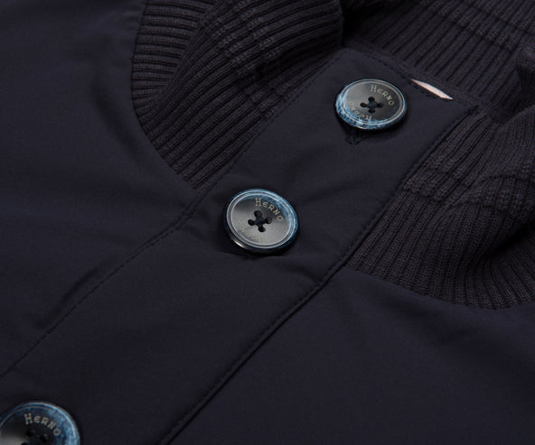 Herno Navy Blouson Full Button Jacket