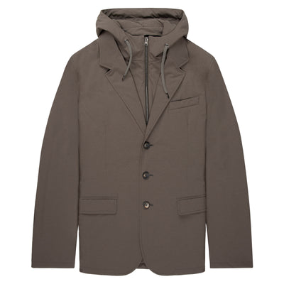 Herno Beige Technical Hooded Blazer