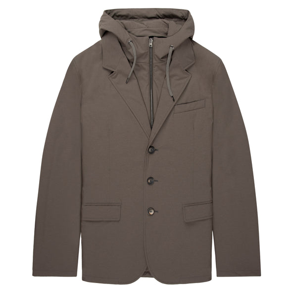 Herno Beige Technical Hooded Blazer