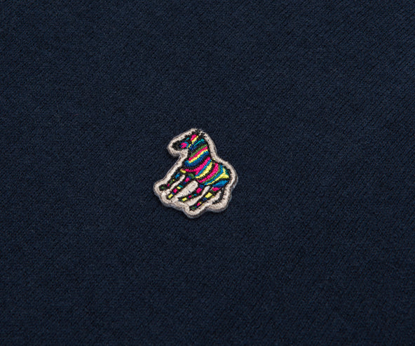 Paul Smith Navy Cotton Zebra 1/4 Zip Sweater