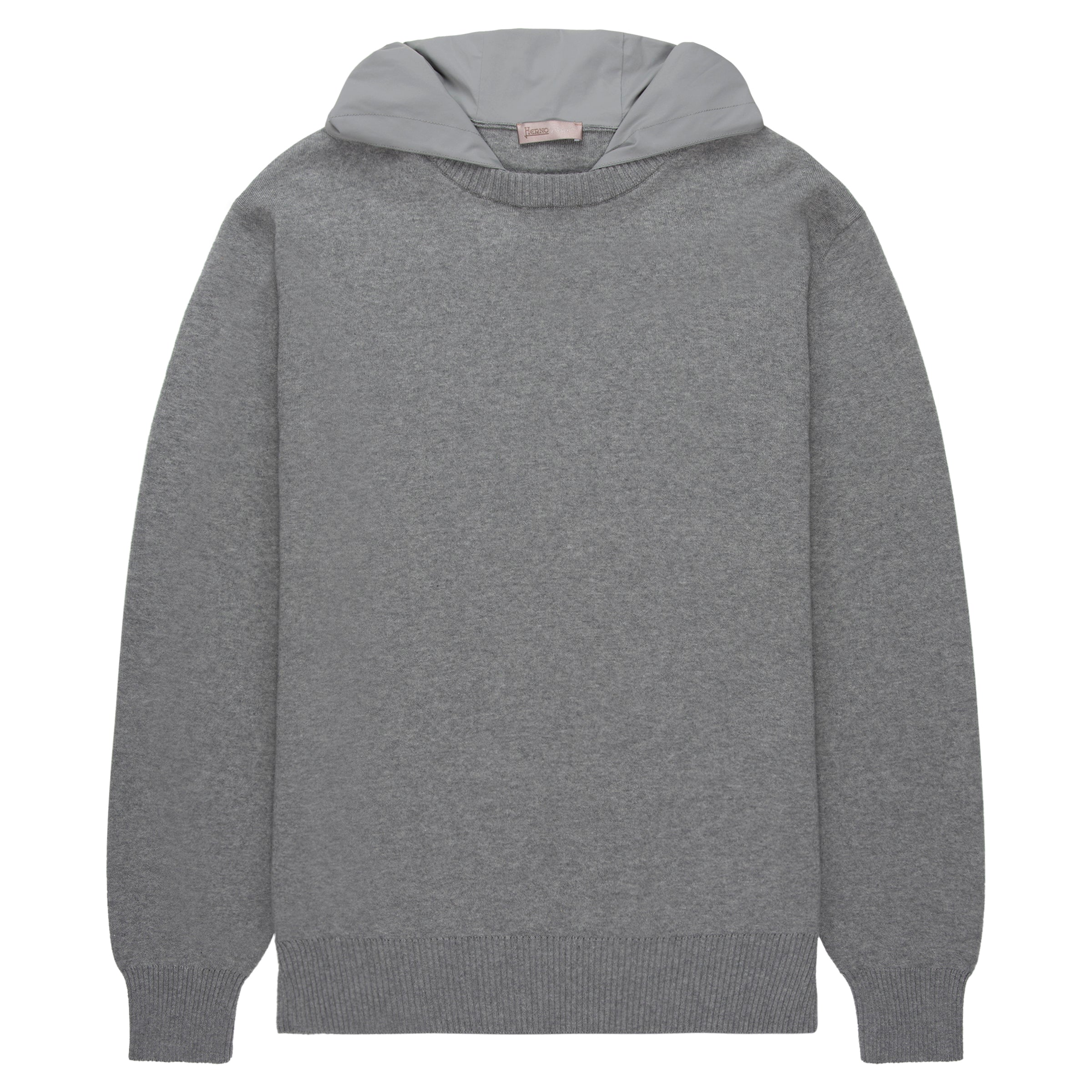 Herno Grey Nylon Hooded Sweater