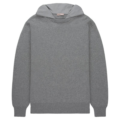 Herno Grey Nylon Hooded Sweater