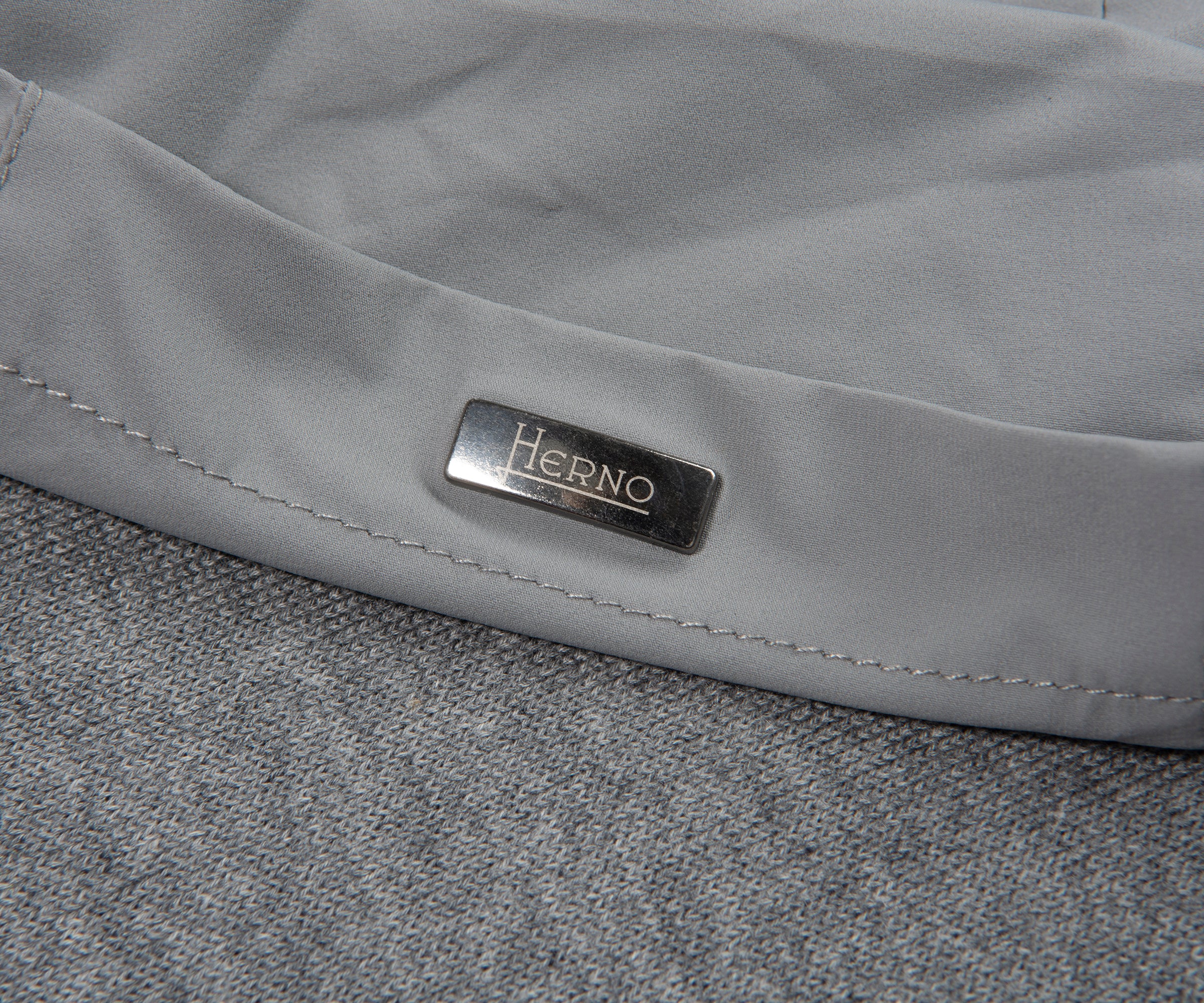 Herno Grey Nylon Hooded Sweater