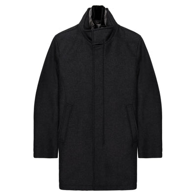 Herno Grey Fur Collard Woolen Overcoat