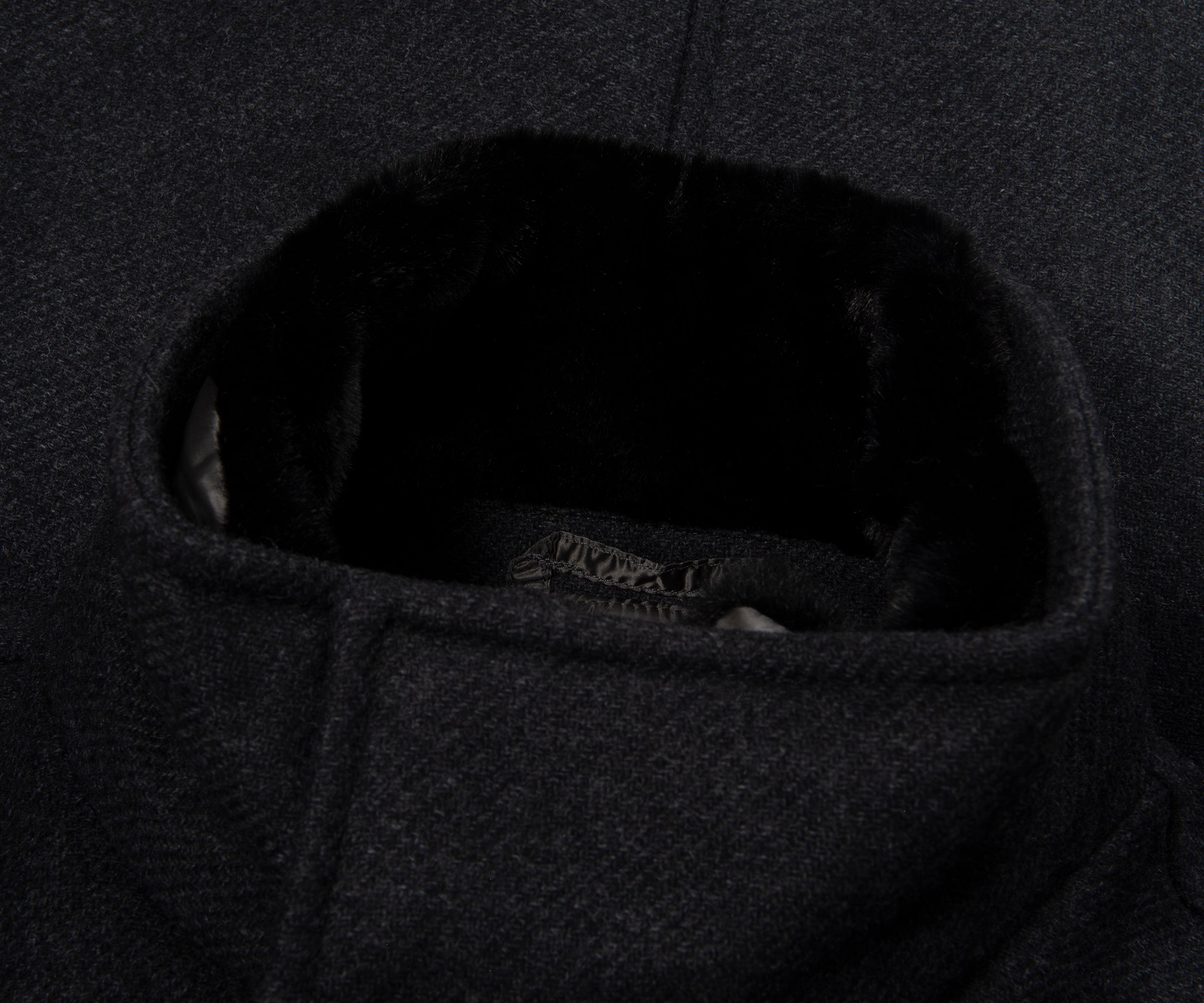 Herno Grey Fur Collard Woolen Overcoat