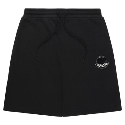 Moncler Black Fuzzy Logo Cotton Shorts