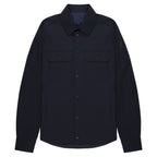 Moncler Navy Light Weight Overshirt Leather Badge