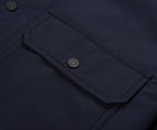 Moncler Navy Light Weight Overshirt Leather Badge