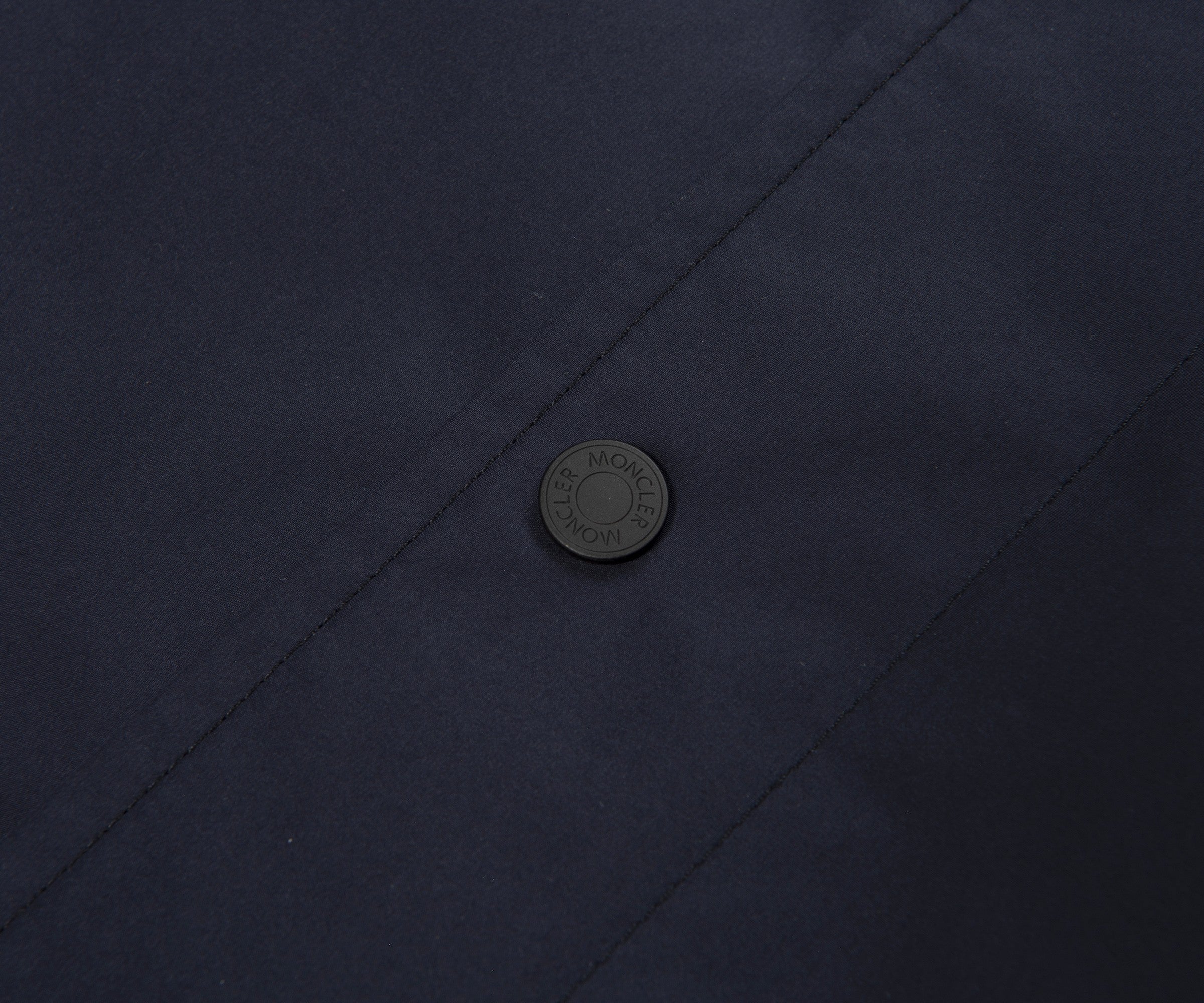 Moncler Navy Light Weight Overshirt Leather Badge