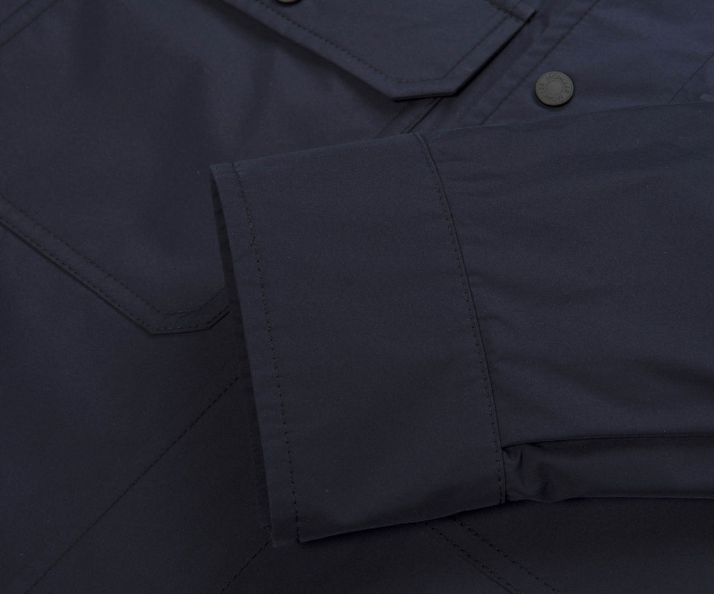 Moncler Navy Light Weight Overshirt Leather Badge
