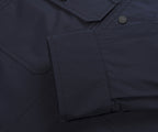 Moncler Navy Light Weight Overshirt Leather Badge