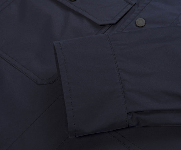 Moncler Navy Light Weight Overshirt Leather Badge