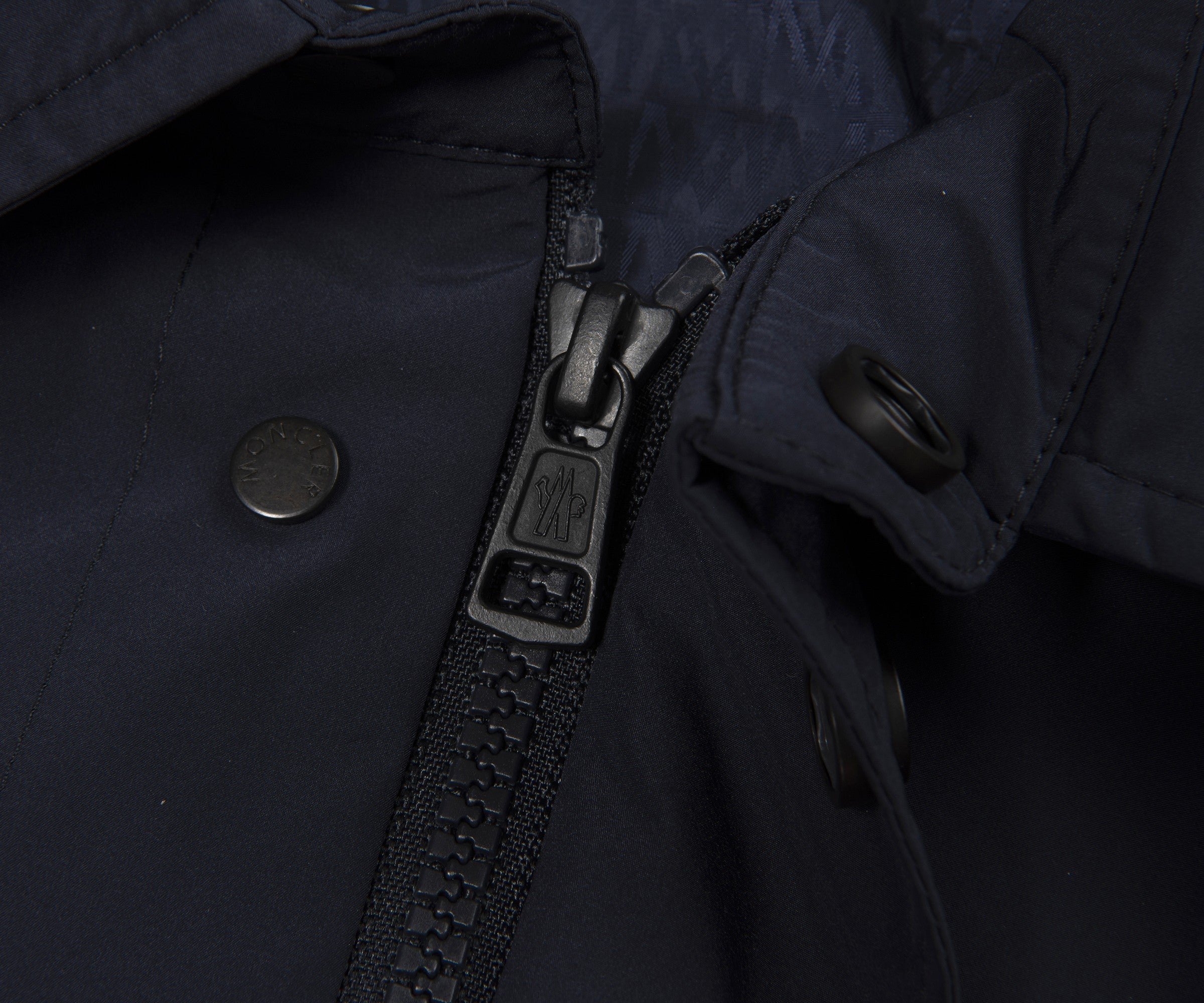 Moncler Navy Light Weight Overshirt Leather Badge