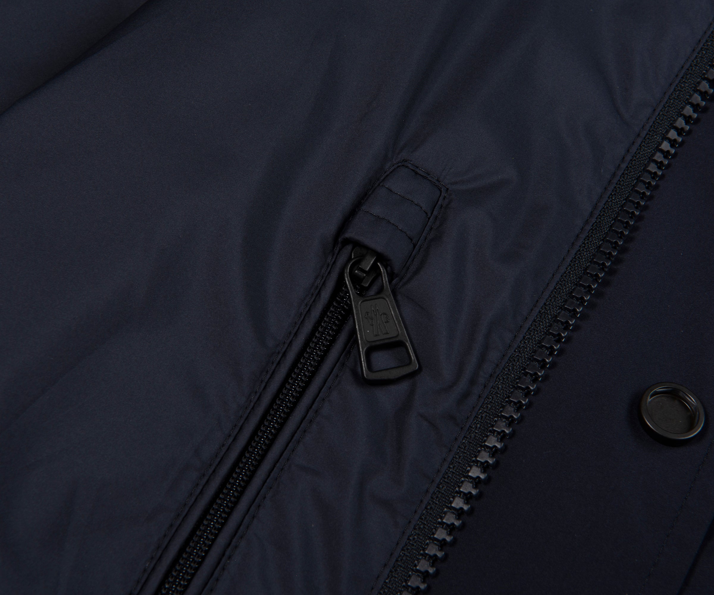 Moncler Navy Light Weight Overshirt Leather Badge