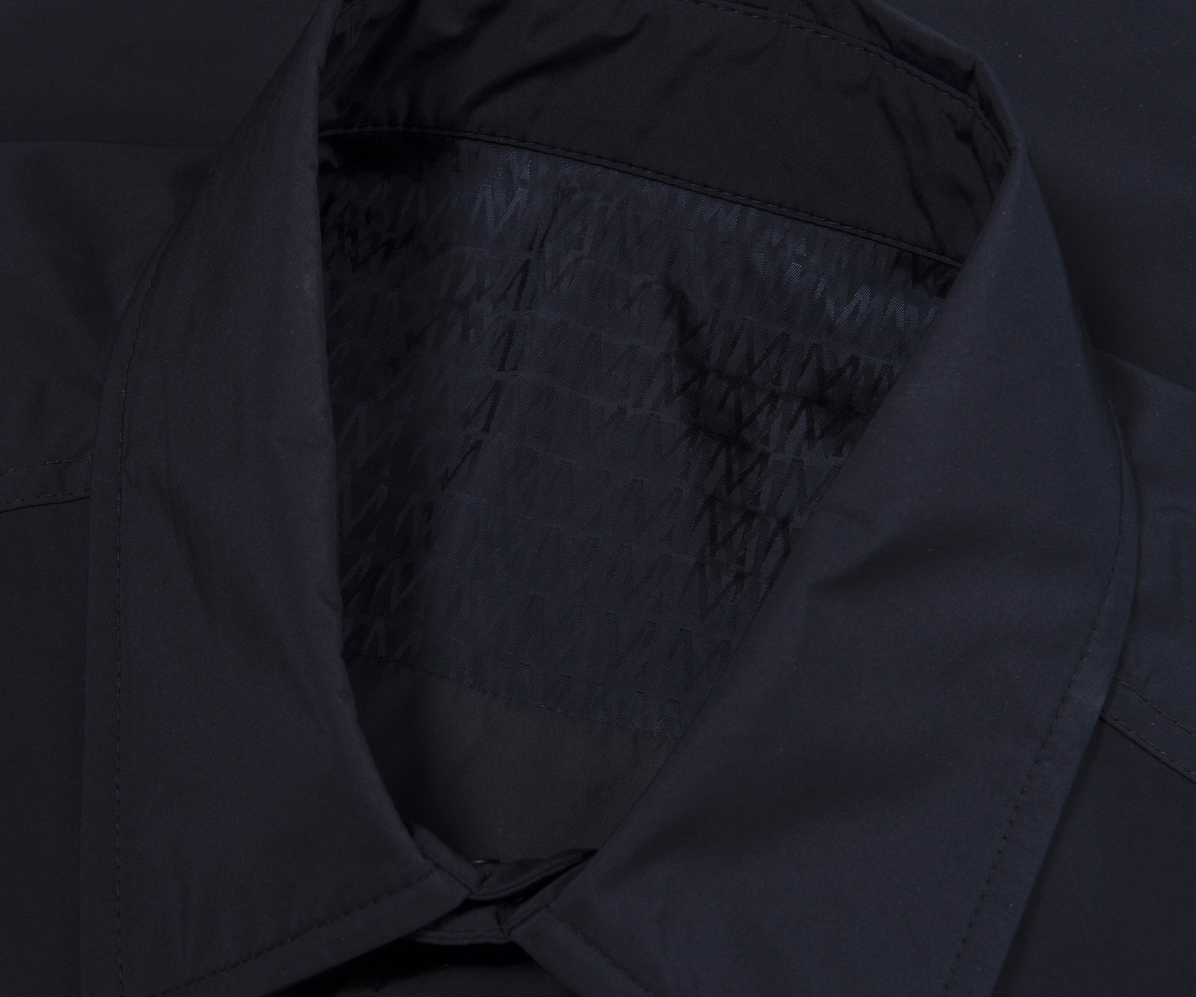 Moncler Navy Light Weight Overshirt Leather Badge