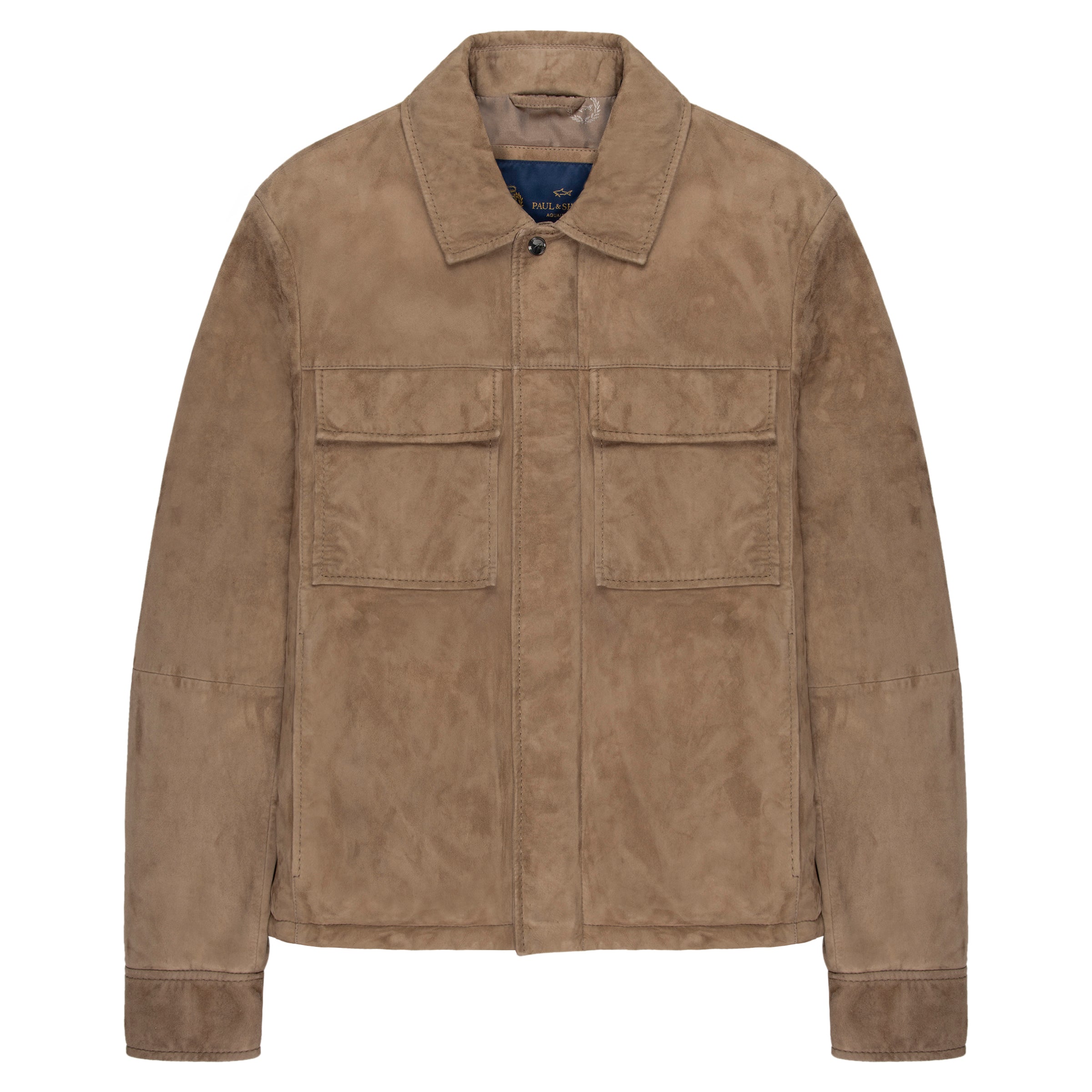 Paul & Shark Brown Suede Aqua Leather Jacket