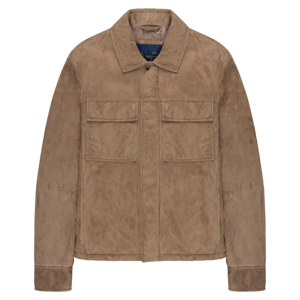 Paul & Shark Brown Suede Aqua Leather Jacket