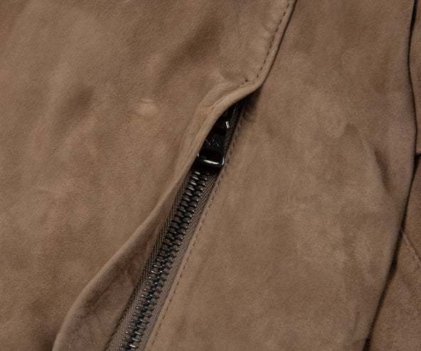 Paul & Shark Brown Suede Aqua Leather Jacket