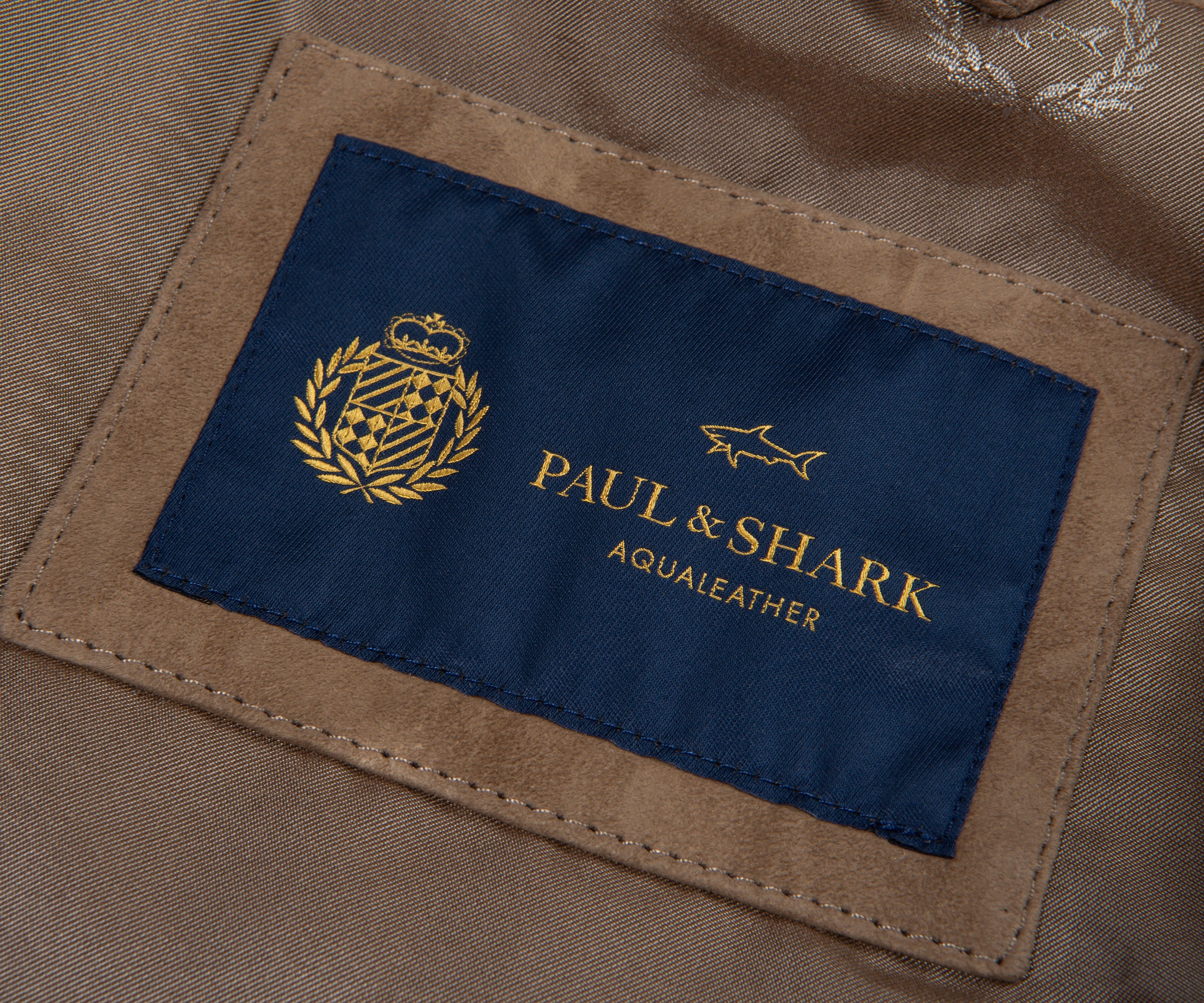 Paul & Shark Brown Suede Aqua Leather Jacket