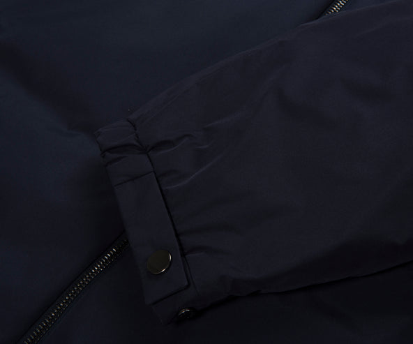 Moncler Navy Nohedes Leather Pocket Hooded Jacket