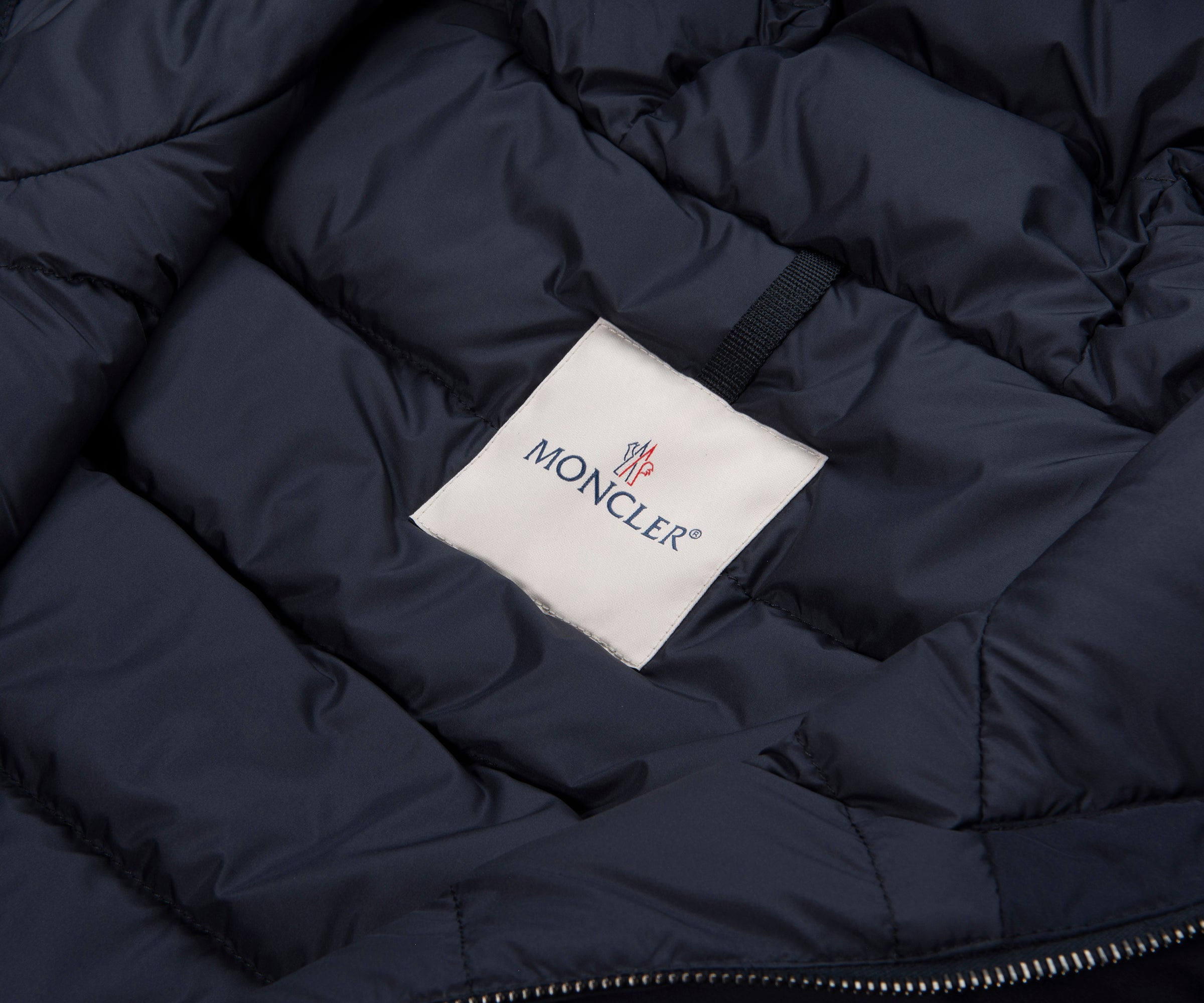 Moncler Navy Nohedes Leather Pocket Hooded Jacket