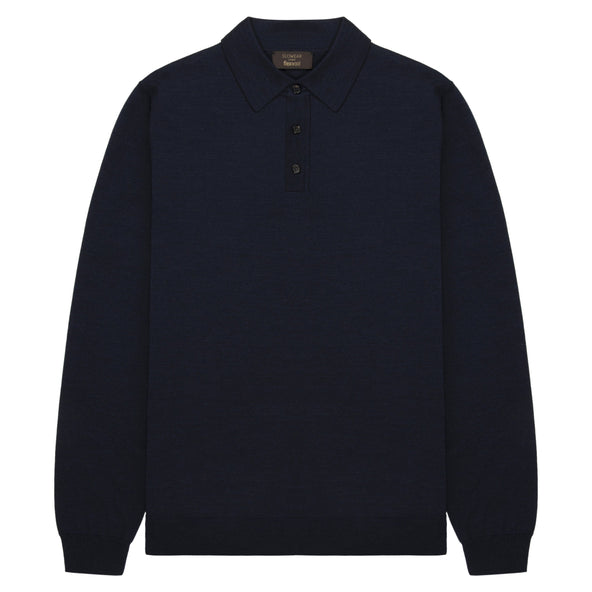 Slowear Navy long Sleeve Polo