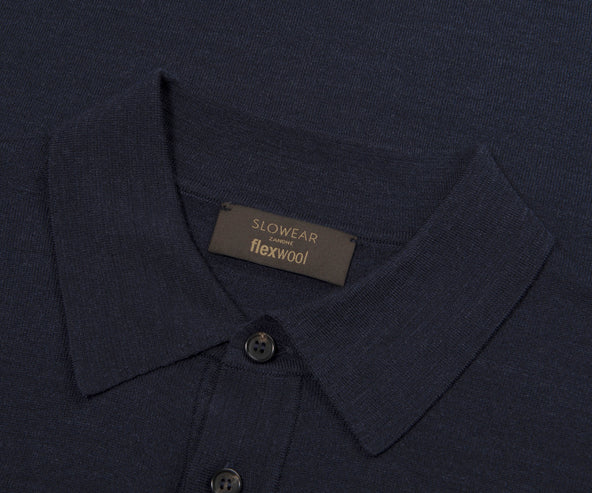 Slowear Navy long Sleeve Polo