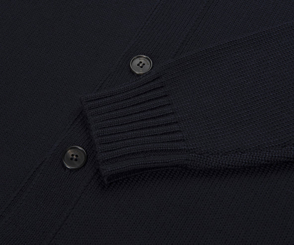 Slowear Navy Full Button Chunky Cardigan