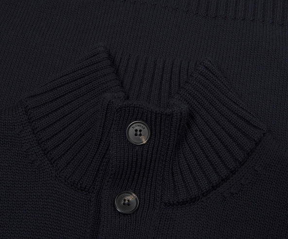 Slowear Navy Full Button Chunky Cardigan