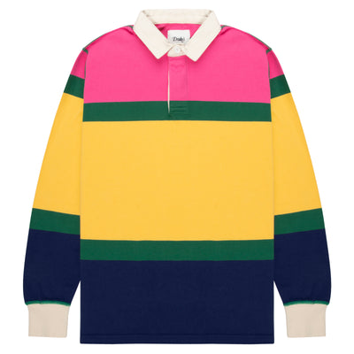 Drake's Bright Multi Panel Rugby Shirt