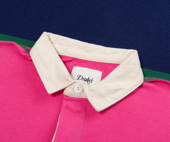 Drake's Bright Multi Panel Rugby Shirt