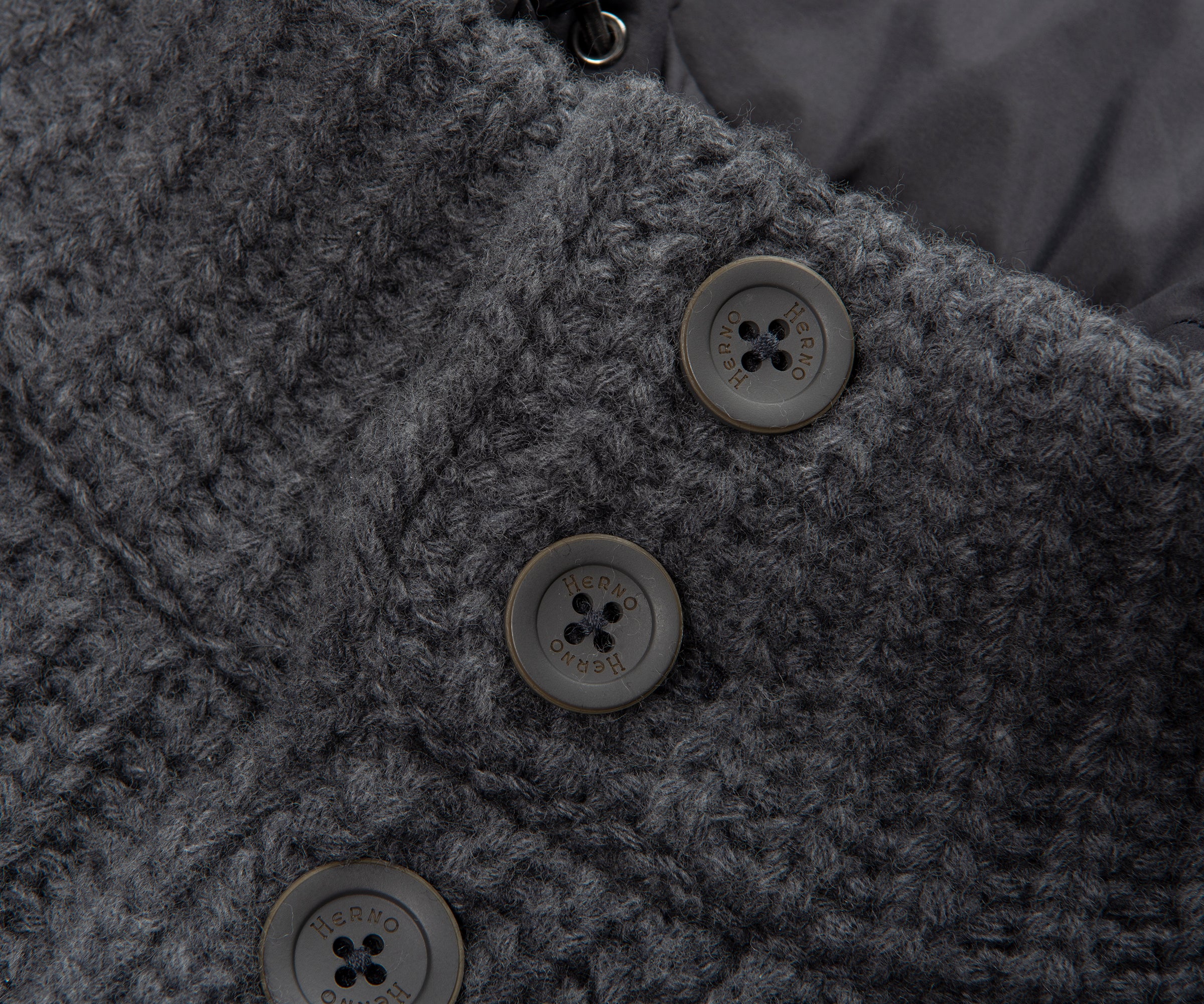 Herno Grey Chunky Knitted Hybrid Cardigan