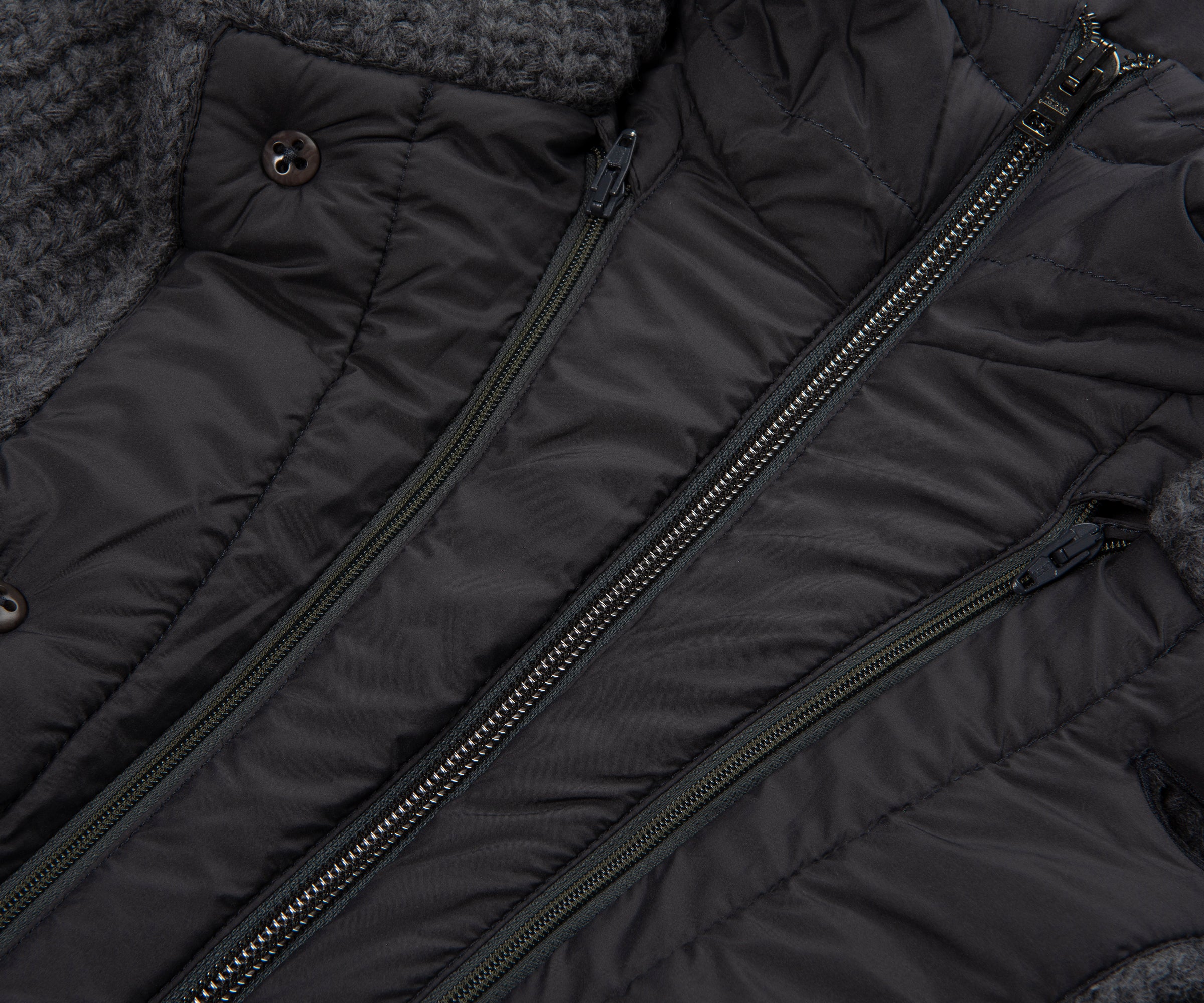 Herno Grey Chunky Knitted Hybrid Cardigan