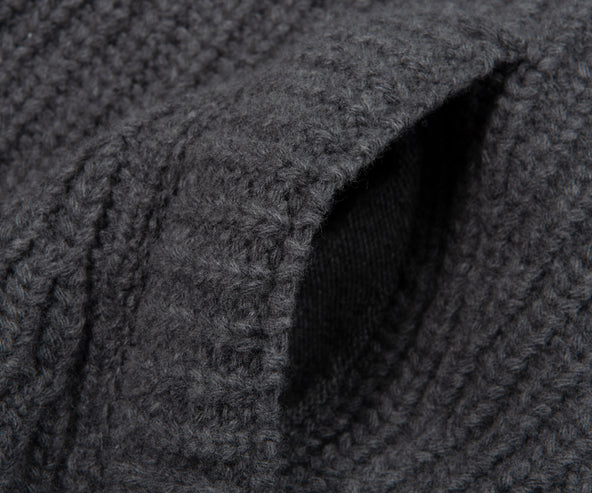 Herno Grey Chunky Knitted Hybrid Cardigan