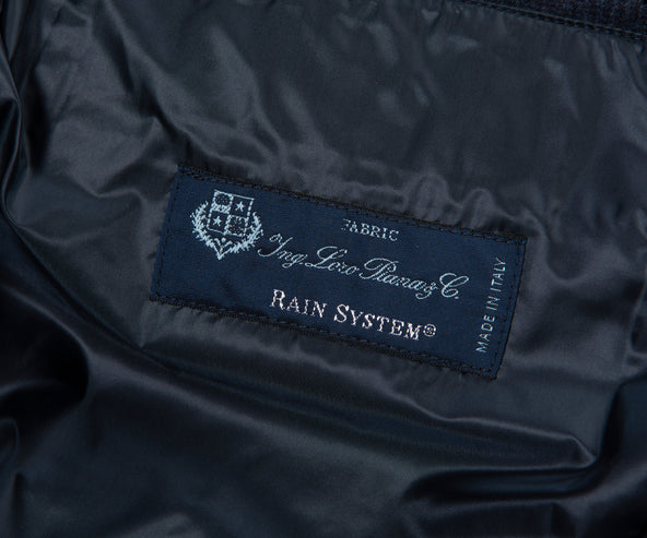 Herno Navy Checked Wool Puffer Bomber