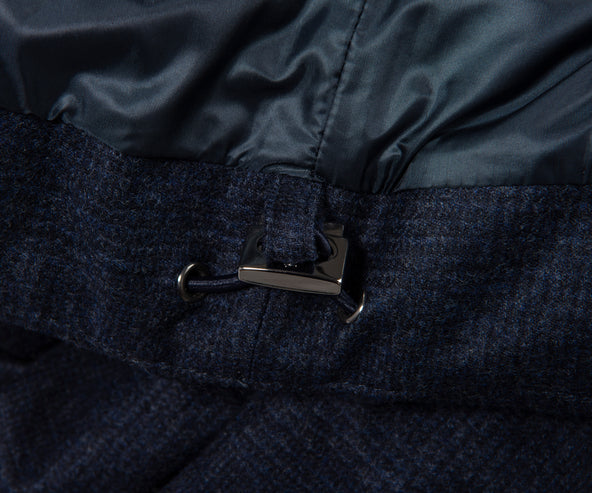 Herno Navy Checked Wool Puffer Bomber