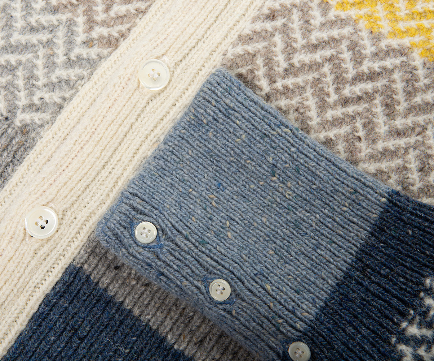 Thom Browne Multi Striped Herringbone Cardigan