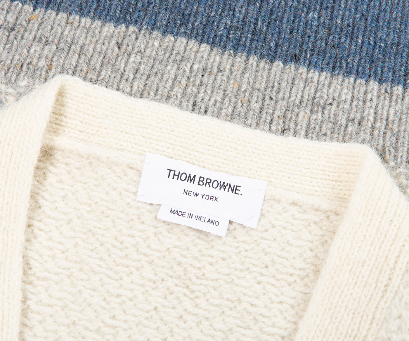 Thom Browne Multi Striped Herringbone Cardigan