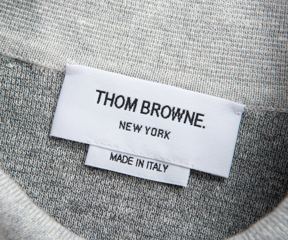 Thom Browne Grey Textured Stripe Stitch Polo
