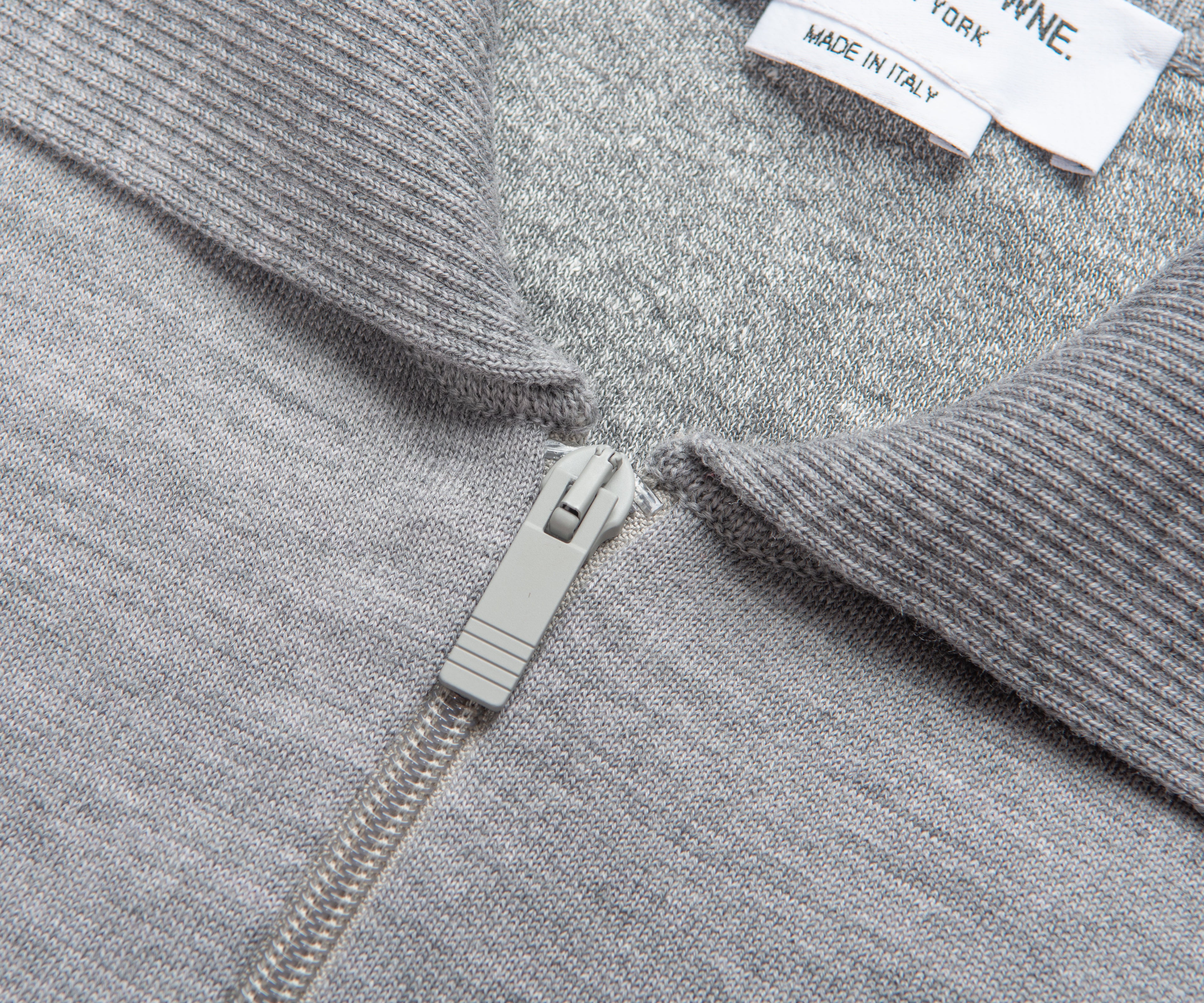 Thom Browne Grey Double Faced Wool Zip Polo