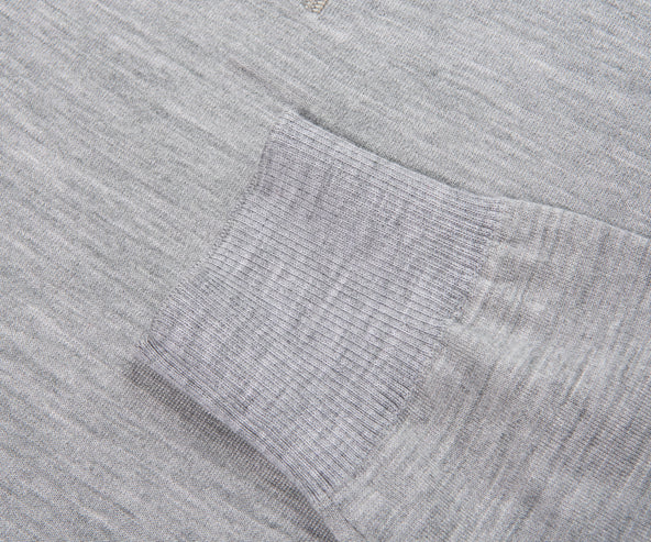 Thom Browne Grey Double Faced Wool Zip Polo