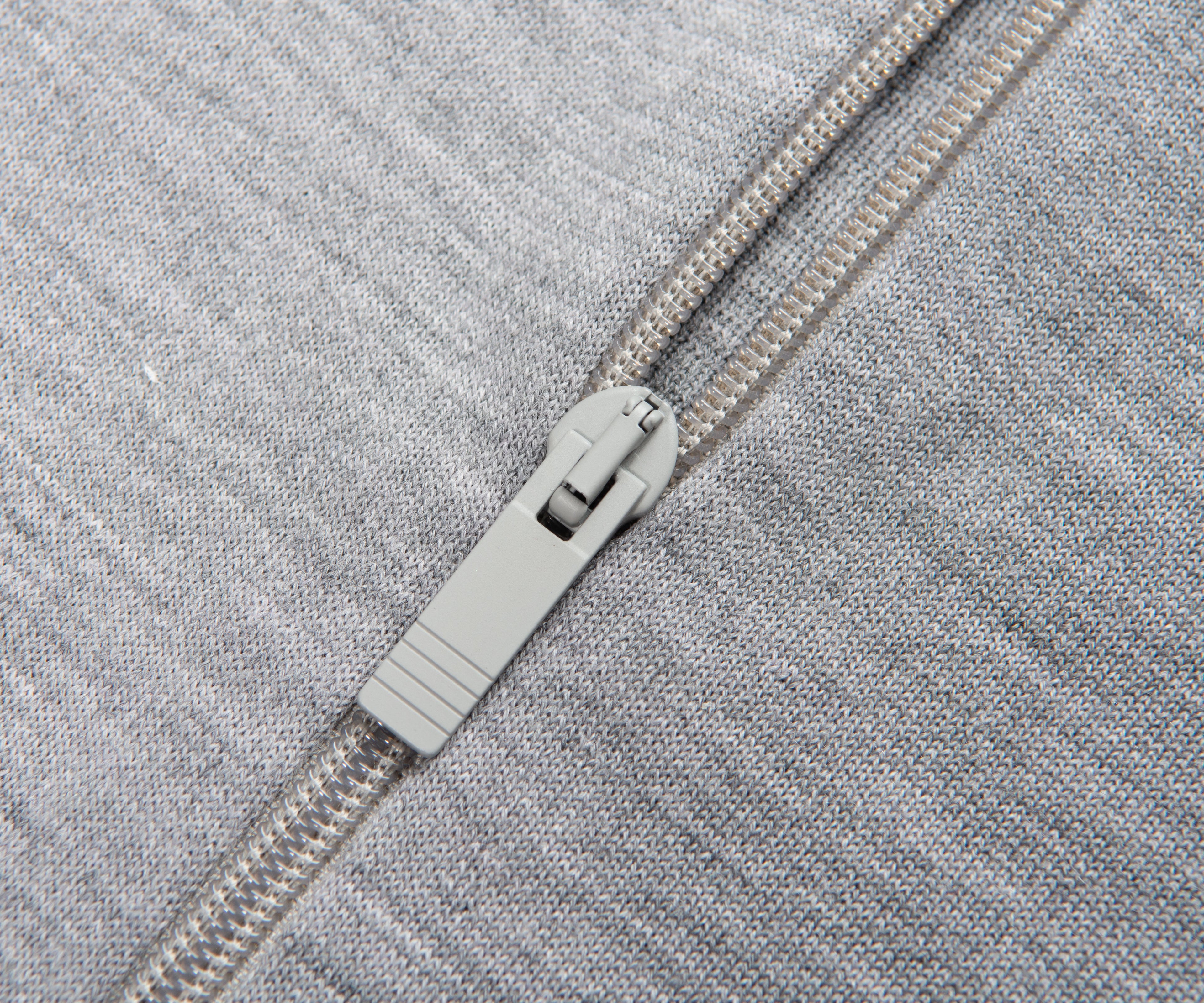 Thom Browne Grey Double Faced Wool Zip Polo