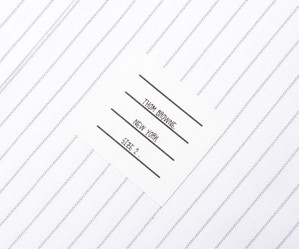Thom Browne White Striped Shirt With Bird Details
