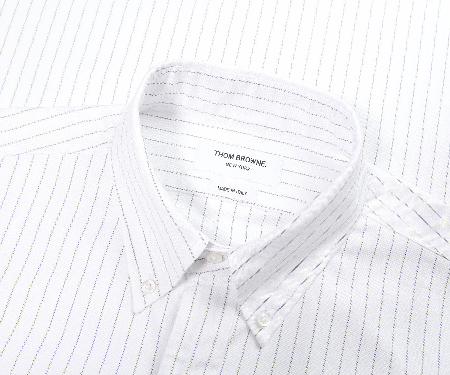 Thom Browne White Striped Shirt With Bird Details